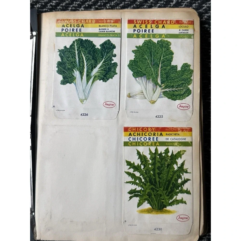 VTG rare 1950s-60s Asgrow Seed Salesman Sample Book 280+ Labels Accopress Binder